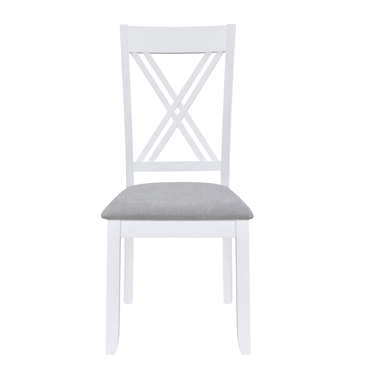 TOPMAX Rustic Minimalist Wood 5-Piece Dining Table Set with 4 X-Back Chairs for Small Places White