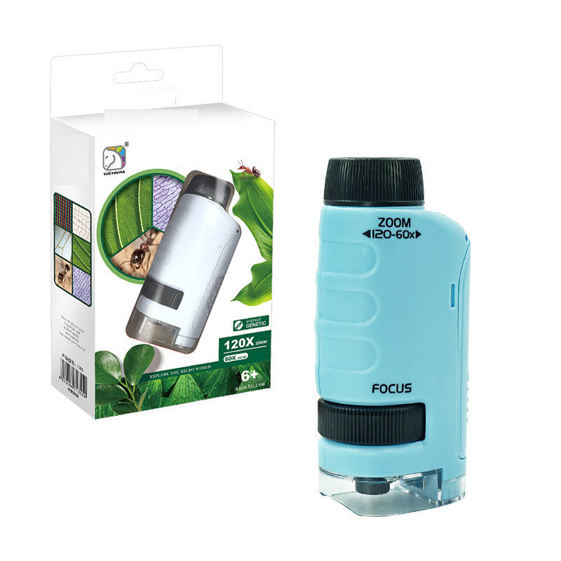 Microscopio bacteriano, juguete de experimento científico para estudiantes de escuela primaria, microscopio portátil de mano para niños, nivel profesional