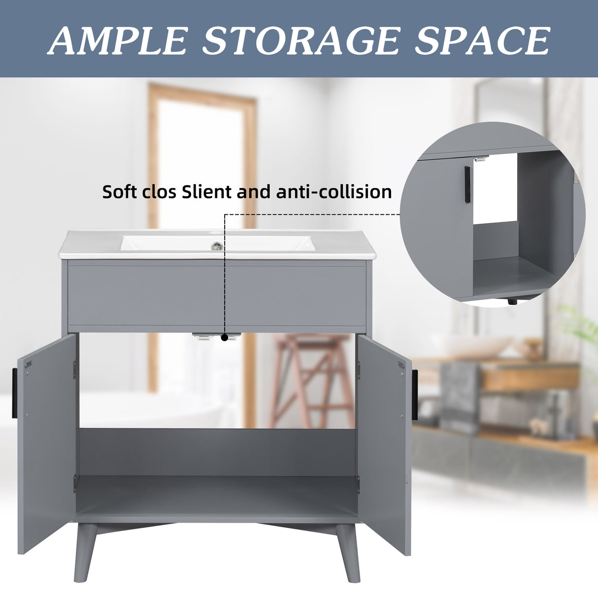 Bathroom vanity Set with Sink, Combo Cabinet, Bathroom Storage Cabinet - V.I.P Digital Presence