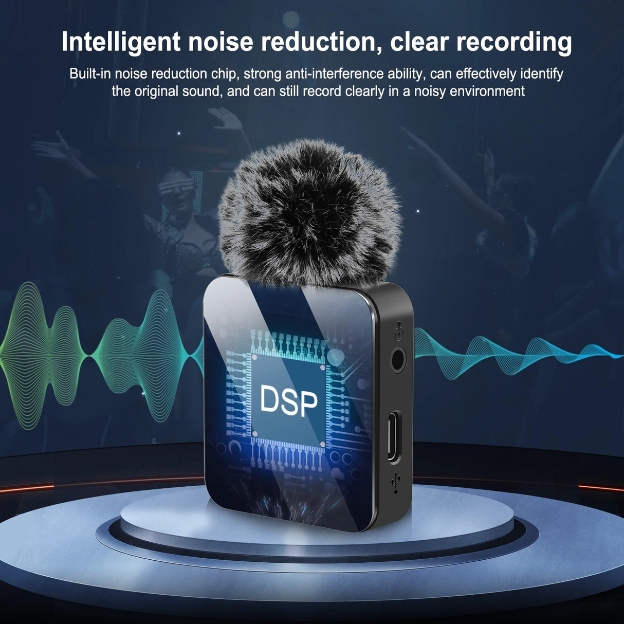 Wireless lavalier microphone mobile phone outdoor live recording noise reduction 1-to-2 wireless microphone - V.I.P Digital Presence