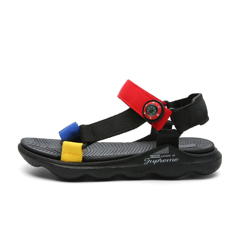 Sandalias para niños de color caramelo, zapatos para niños, zapatos pequeños y frescos para niñas, zapatos de playa con cinta para niños