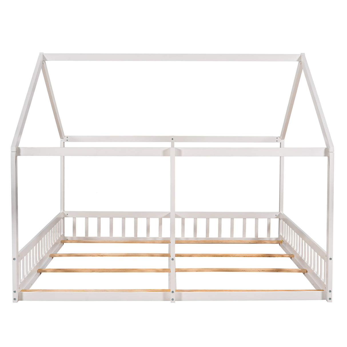 Twin Size House Platform Beds Two Shared Beds White
