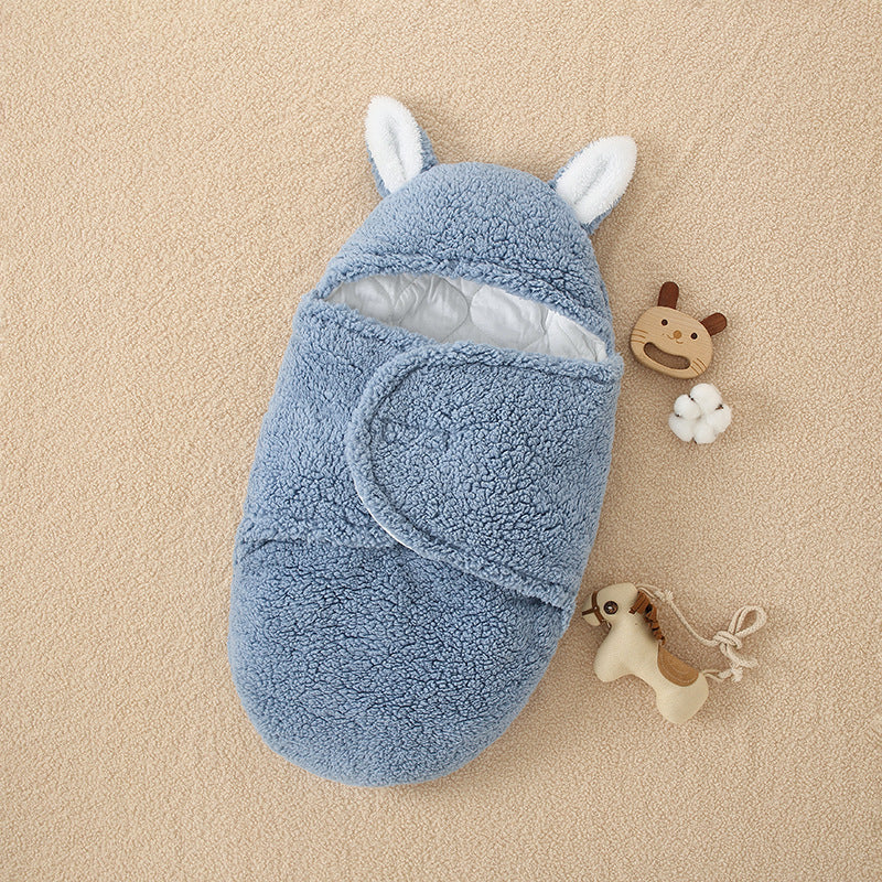Productos para madres e hijos, edredón de terciopelo de cordero para recién nacidos, edredón para bebé, saco de dormir grueso con piernas divididas para otoño e invierno, edredón para bebé