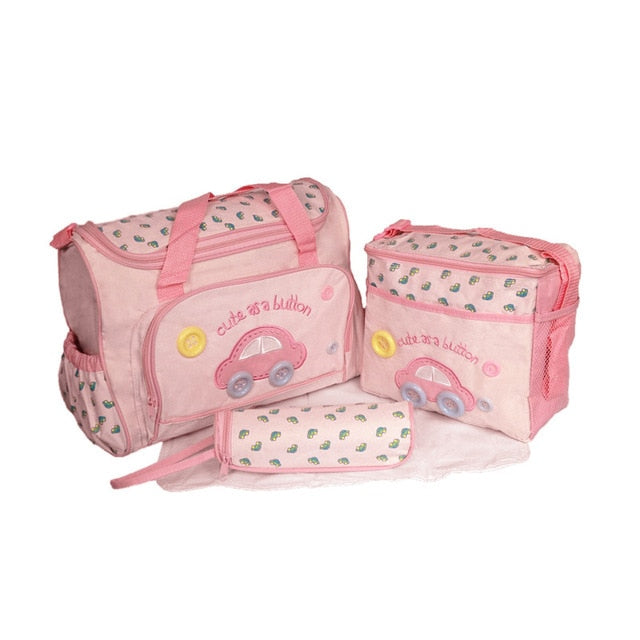 4 Pieces/Set Fashion Infant Baby Nappy Bag, Mommy Maternity Bags Large Capacity Baby Bag Stroller Hobos Desinger Nursing Bag - V.I.P Digital Presence