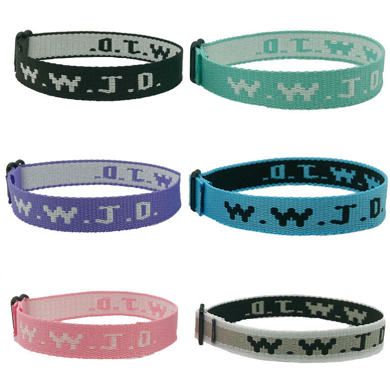 Alphabet Jacquard Printed Wrist Strap Bracelet Strap Unisex WWJD Bracelet Adjustable Bracelet - V.I.P Digital Presence