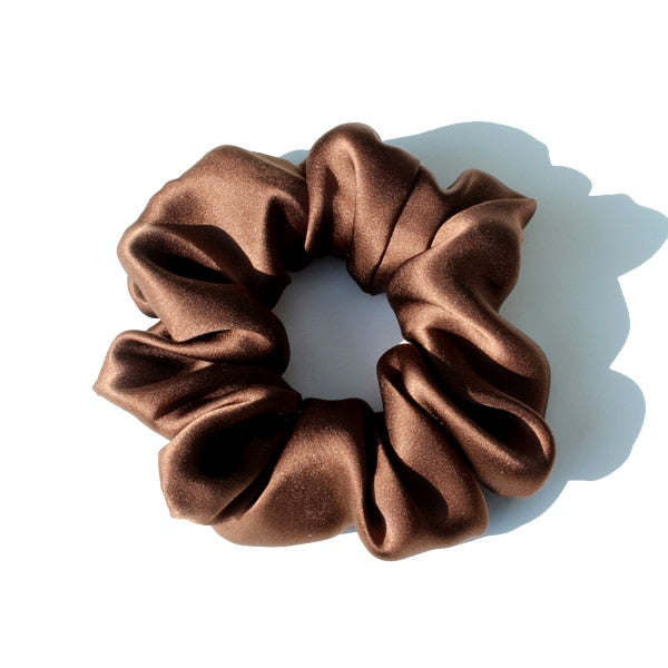 Pure Silk Large Scrunchies Ropes Hair Bands Ties Elastics Ponytail Holders for Women Girls Hair Accessories 19 Momme 3.5CM - V.I.P Digital Presence