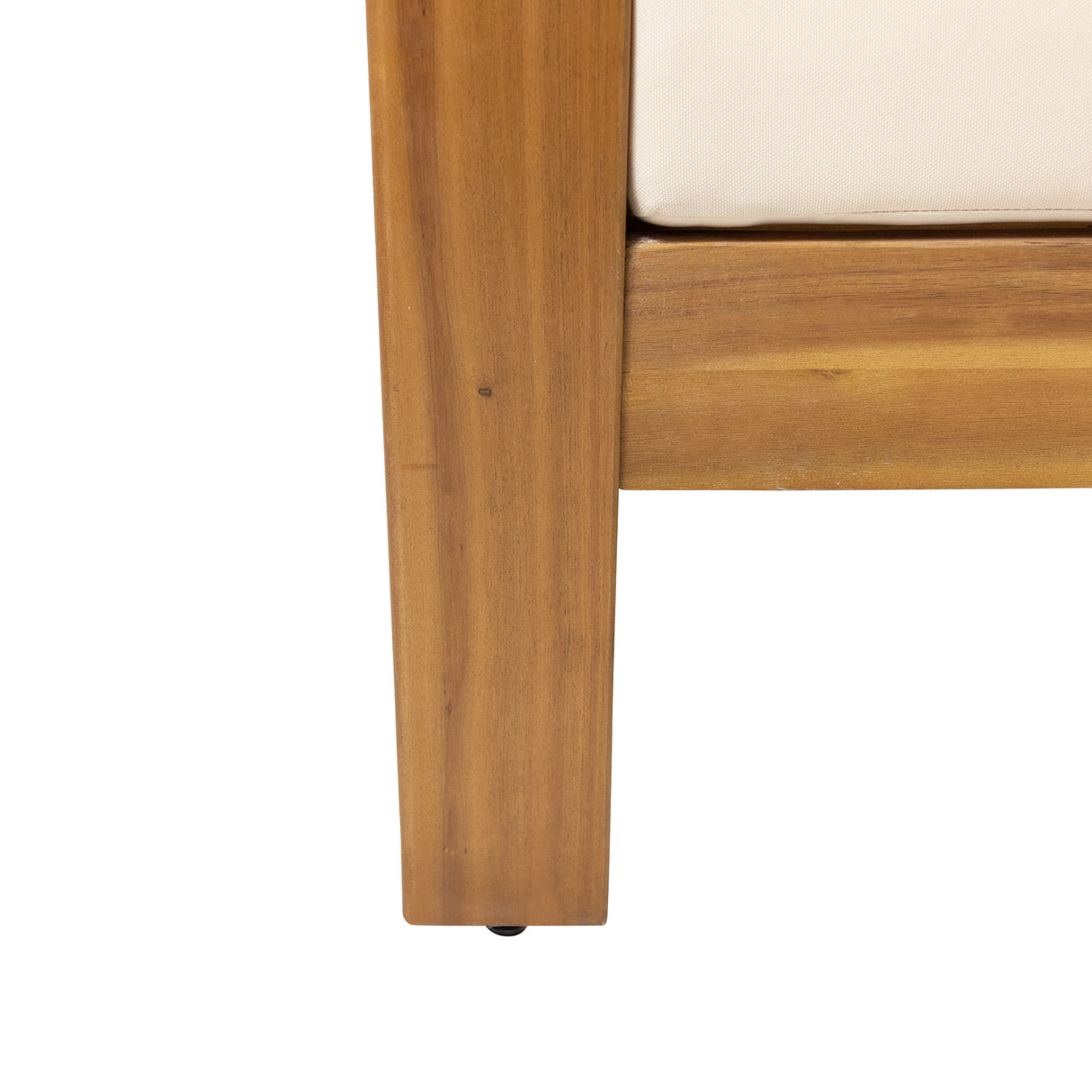 Outdoor Acacia Wood Club Chairs with Cushions, Teak+Beige, 27.75"D x 32"W x 27.75"H - V.I.P Digital Presence