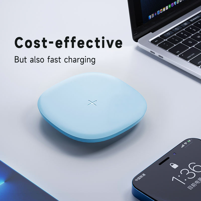 Cargador inalámbrico de escritorio móvil de carga única, adecuado para Samsung, Huawei, cargador inalámbrico cuadrado de 15 W.