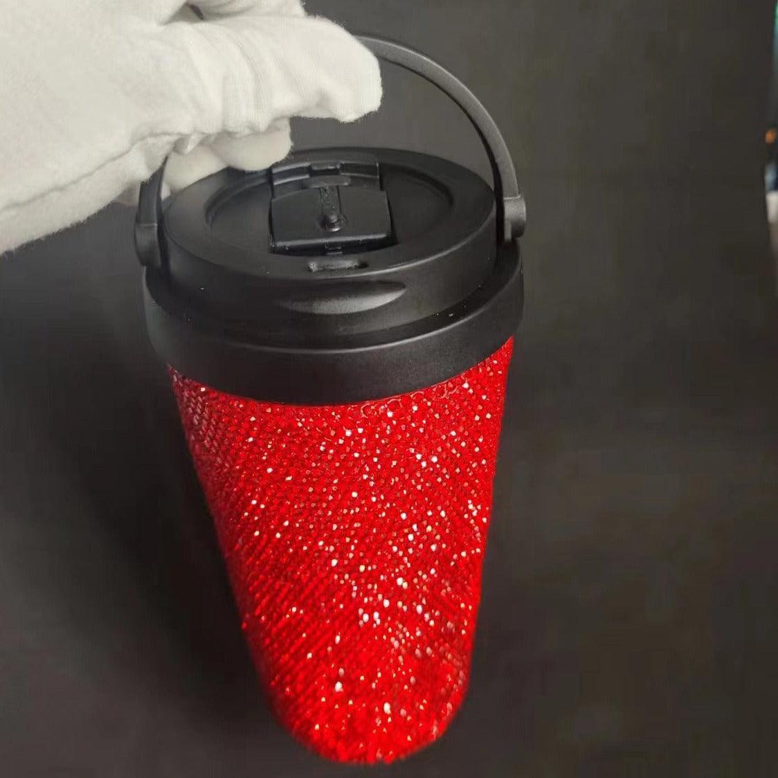 Diamond inlaid vacuum stainless steel coffee cup creative handle insulated cup vacuum portable car cup - V.I.P Digital Presence
