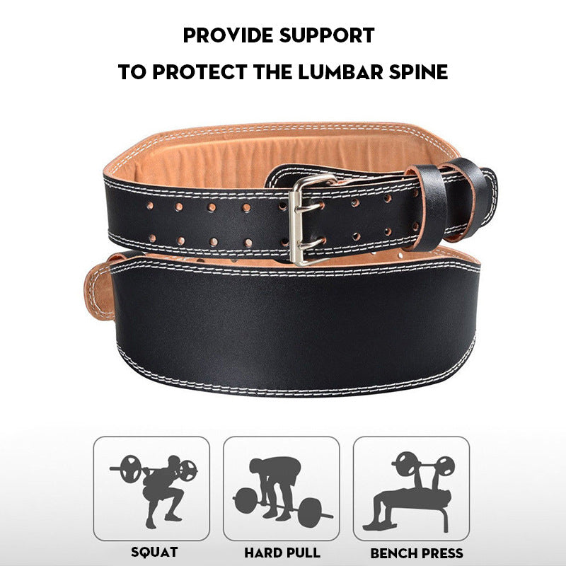 Belt protection fitness men's and women's deep squat hard pull weightlifting belt PU leather - V.I.P Digital Presence