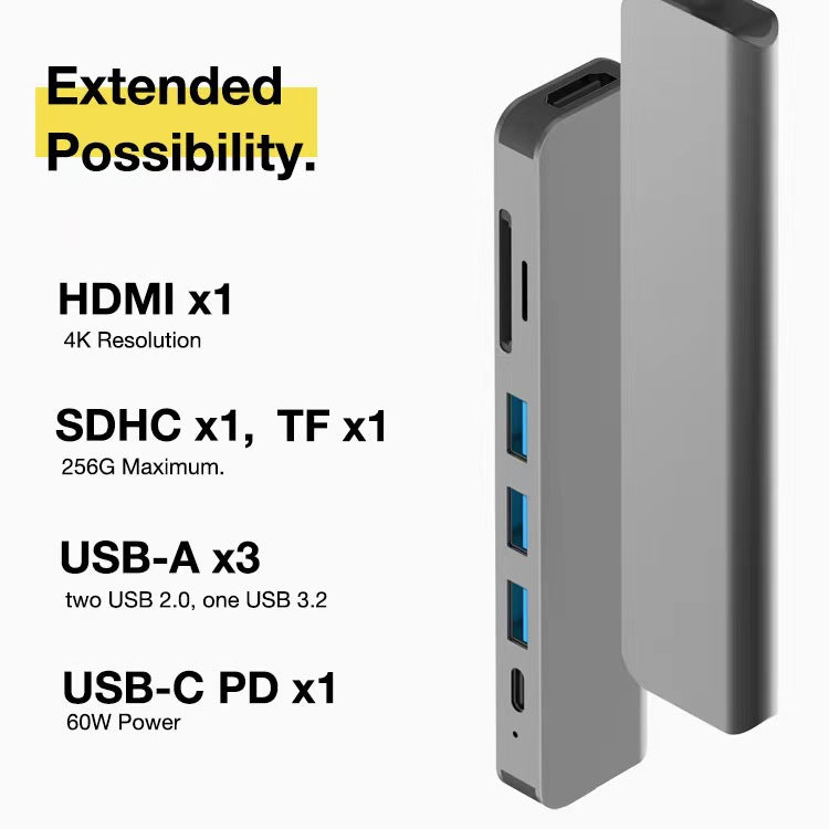 7-in-1 docking station type-c converter suitable for laptop expansion - V.I.P Digital Presence
