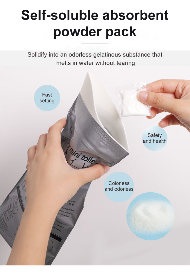 4 bolsas de orina de emergencia para exteriores, 700 ml, fáciles de transportar, mini inodoros móviles de viaje para bebés, mujeres y hombres.