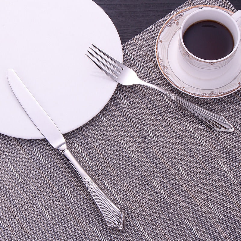 304 stainless steel knife, fork, spoon, hotel Western tableware, steak knife, fork, dessert spoon, fork, 4 piece set - V.I.P Digital Presence