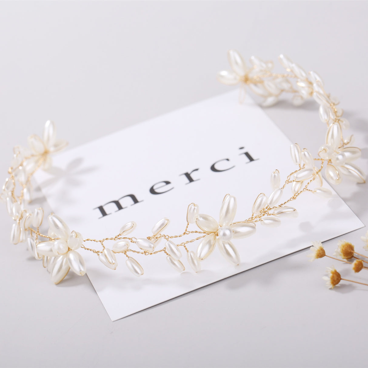 Handmade pearl twisted bead headwear wedding dress bride's hair accessories - V.I.P Digital Presence