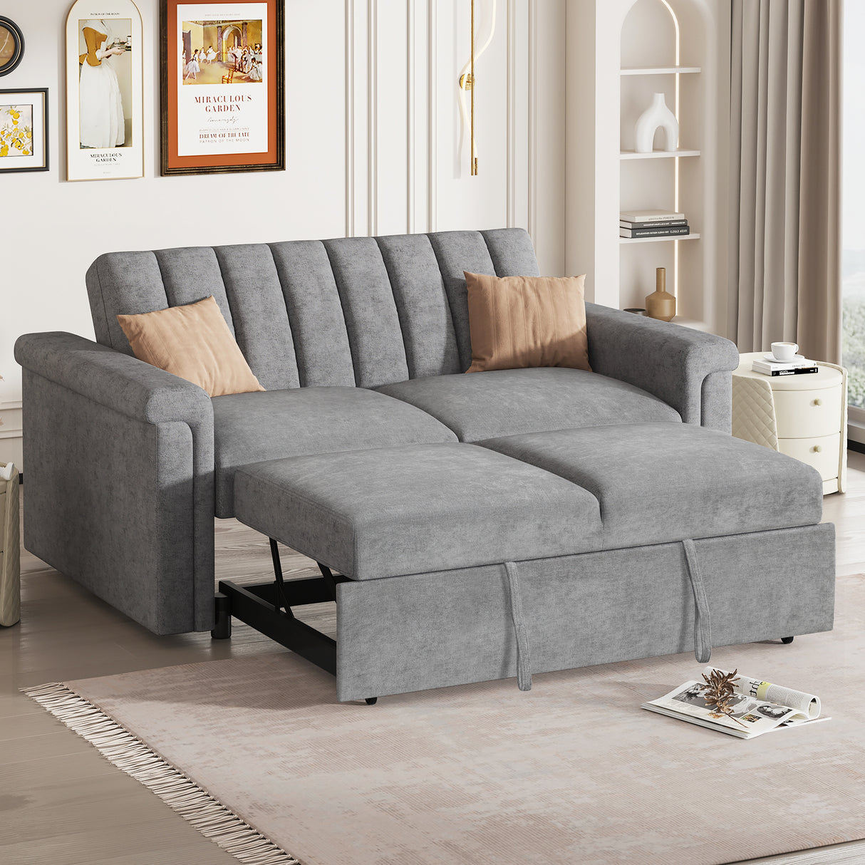 U_STYLE Convertible Soft Cushion Sofa Pull Bed ,for Two People to Sit On - V.I.P Digital Presence