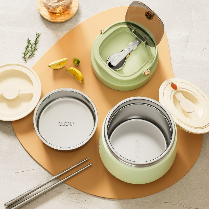 Adults Stainless Steel Insulated Lunch Box With Spoon And Fork, Insulated Bag, Leak-Proof, Keeps Food Warm - V.I.P Digital Presence