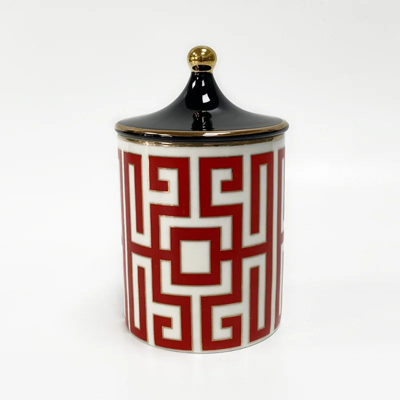 Gold Plated Stripe Ceramic Storage Jar Home Scented Candle Bottle Wedding Candy Gift Jar Cosmetic Jewelry Storage Bottle Decor - V.I.P Digital Presence