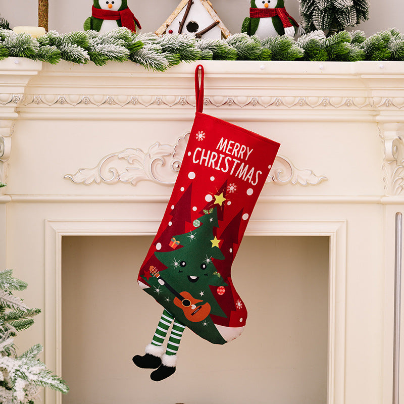 Christmas decorations, colorful prints, Christmas socks, Santa Claus gift socks, snowman gift bags, red and green leg hanging Christmas socks - V.I.P Digital Presence