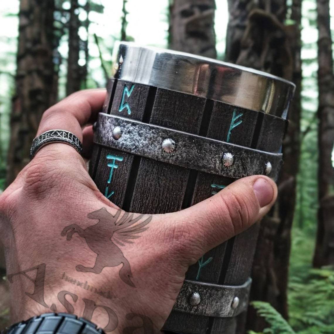 Wooden barrel beer cup personalized bamboo barrel mug large capacity bar cup - V.I.P Digital Presence