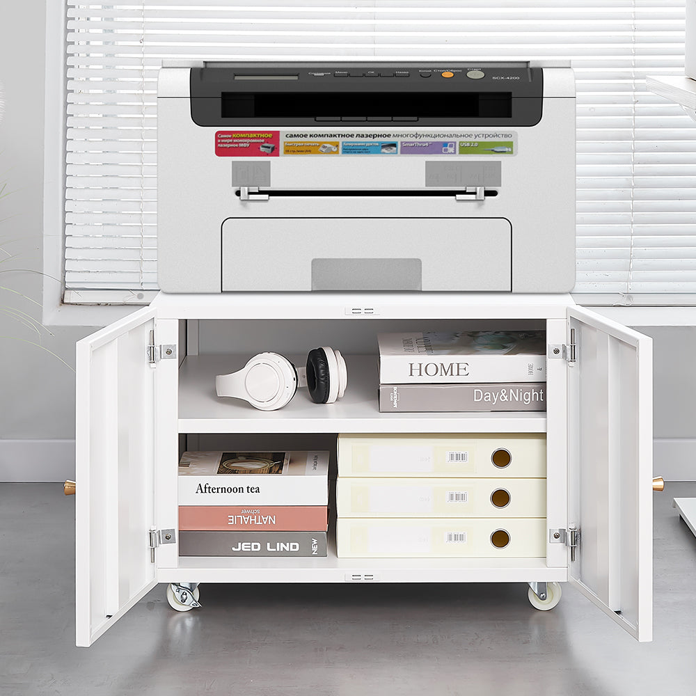Office furniture Copier Cabinet white mobile pedestal file Printer Stand - V.I.P Digital Presence