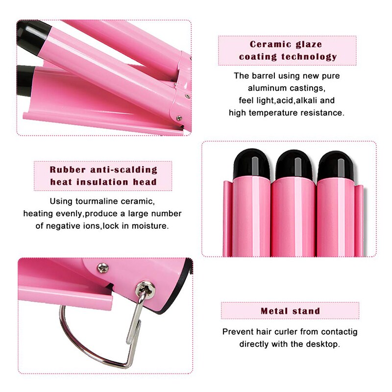 New Arrival Hair Curling Iron LED Ceramic Triple Barrel Hair Curler Irons Hair Wave Waver Styling Tools Hair Styler Wand - V.I.P Digital Presence