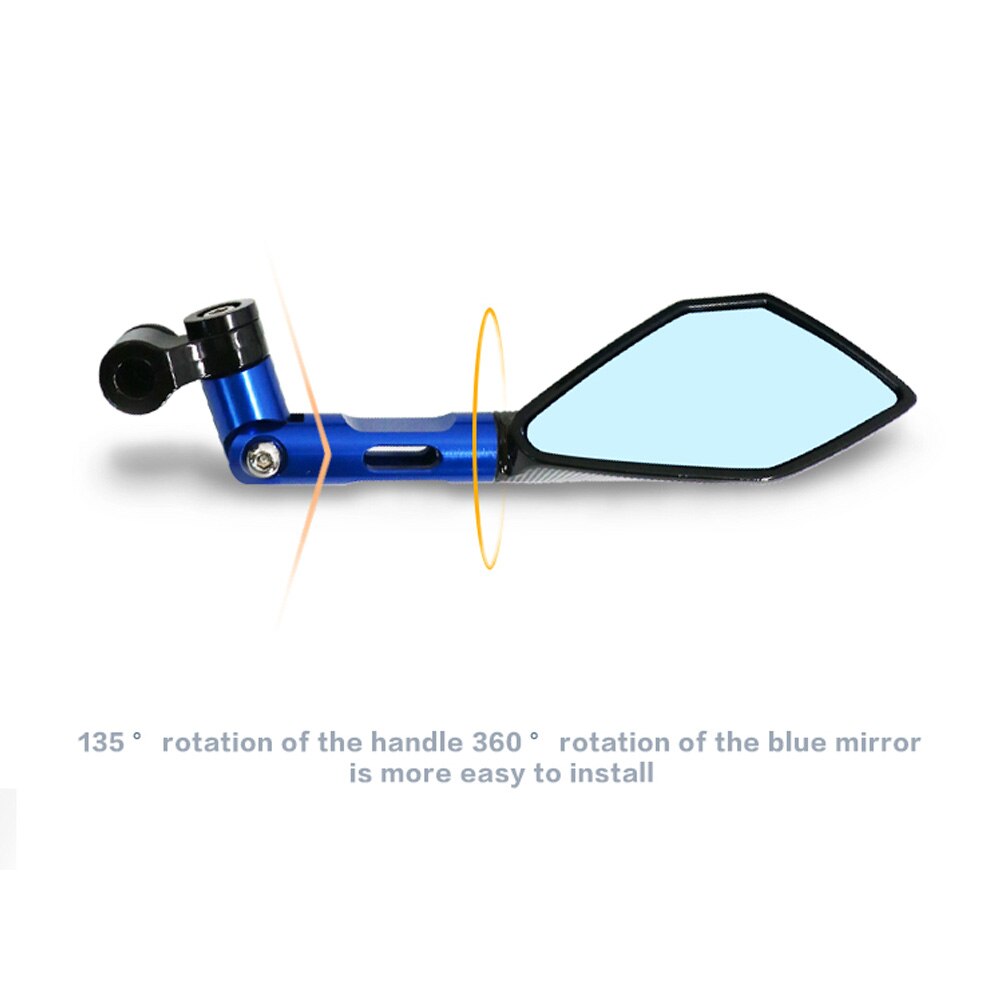 Universal CNC Aluminum Motorcycle Handlebar Rear View Mirrors Blue Anti-glare Mirror for Honda Yamaha Suzuki Scooter ktm - V.I.P Digital Presence