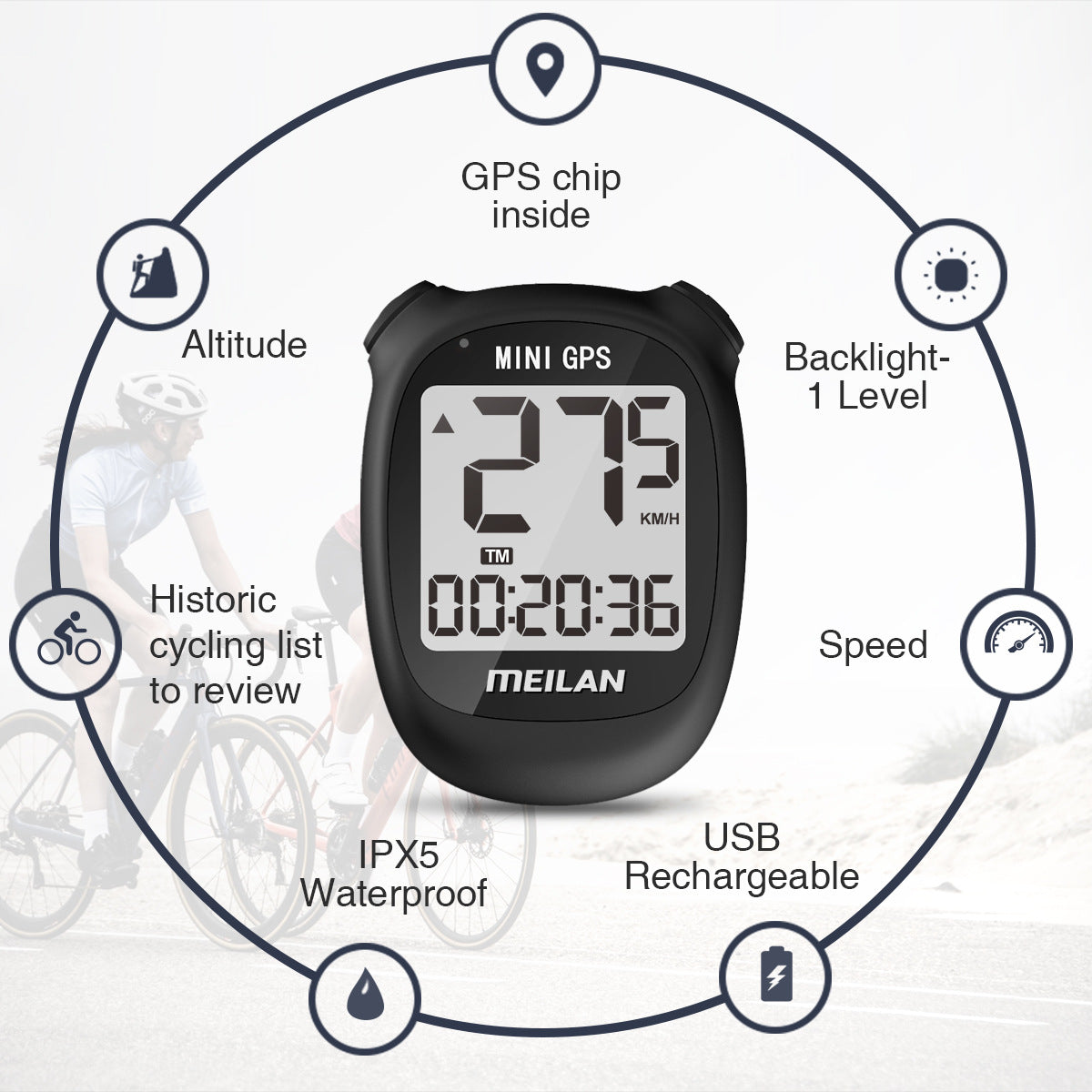 Meilan M3 GPS Bicycle Computer GPS Cycle Computer Waterproof Speedometer - V.I.P Digital Presence
