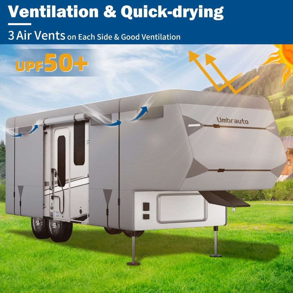 Umbrauto 5th Wheel RV Cover Upgraded 7 Layers Top Anti-UV Waterproof Breathable Camper Covers - V.I.P Digital Presence