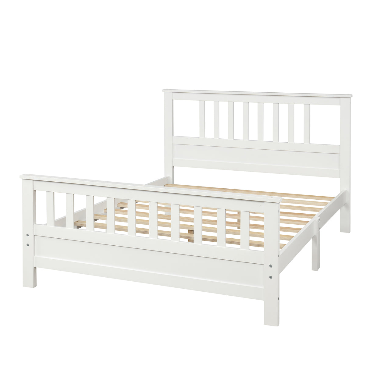 Wood Platform Bed with Headboard and Footboard Full
