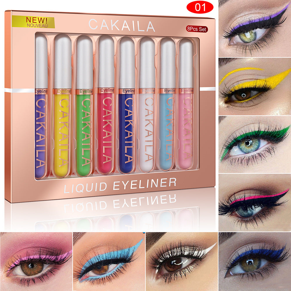 CAKAILA 8 color Matte Glitter Color Liquid Eyeliner Set Long lasting and not smudged - V.I.P Digital Presence