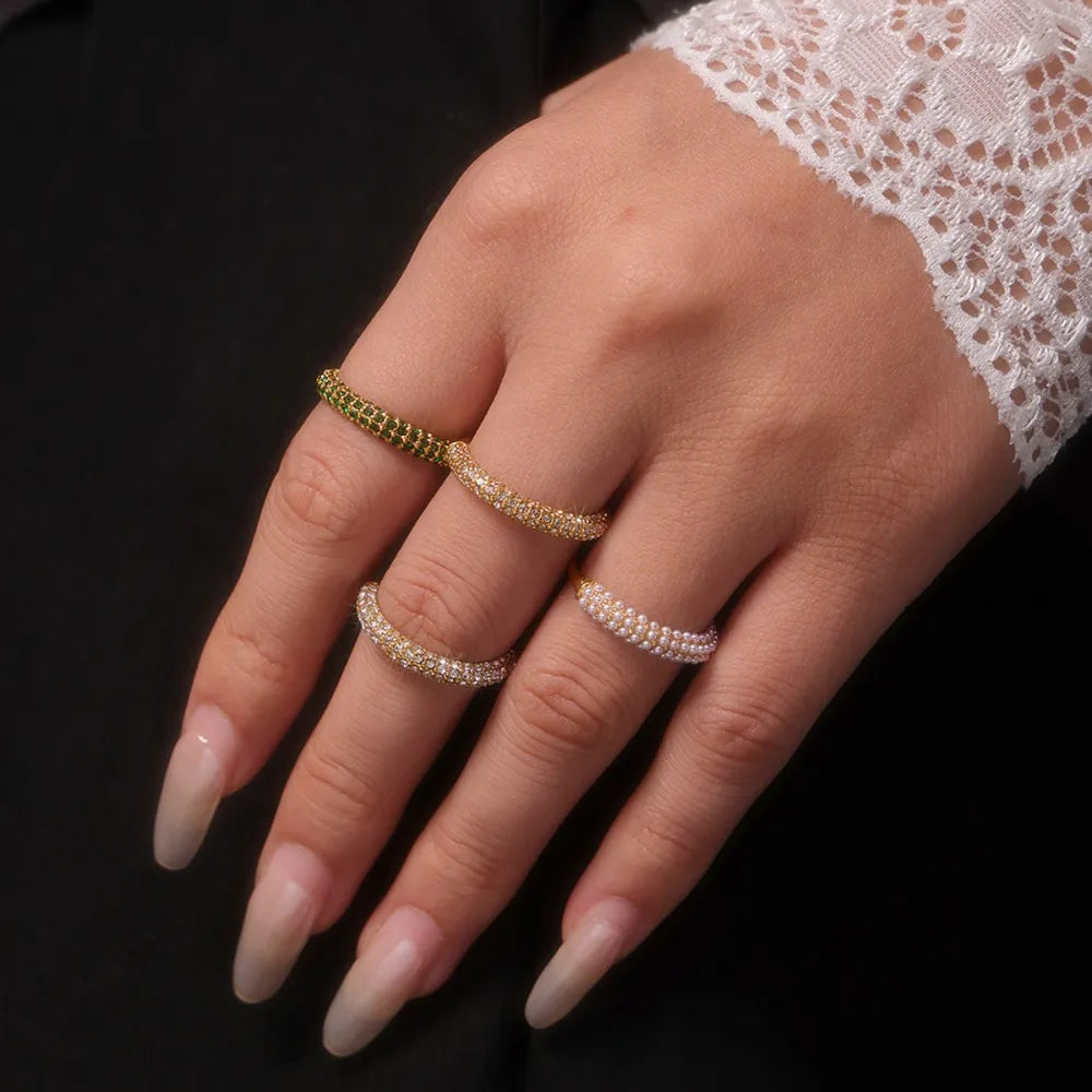 Zircon Light Luxury Ring Stainless Steel PVD Plated Finger Ring Jewelry - V.I.P Digital Presence