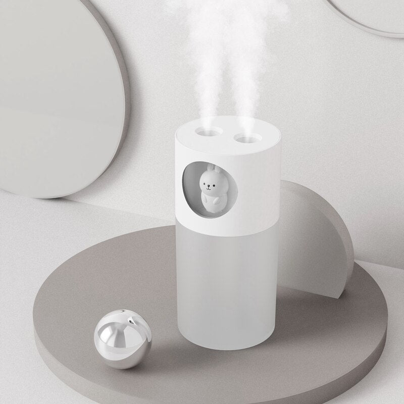 New Cute Pet Humidifier Double Spray Air Humidifier USB Ultrasonic Aroma Diffuse Air Mist Maker Humidificador with Romantic Lamp - V.I.P Digital Presence