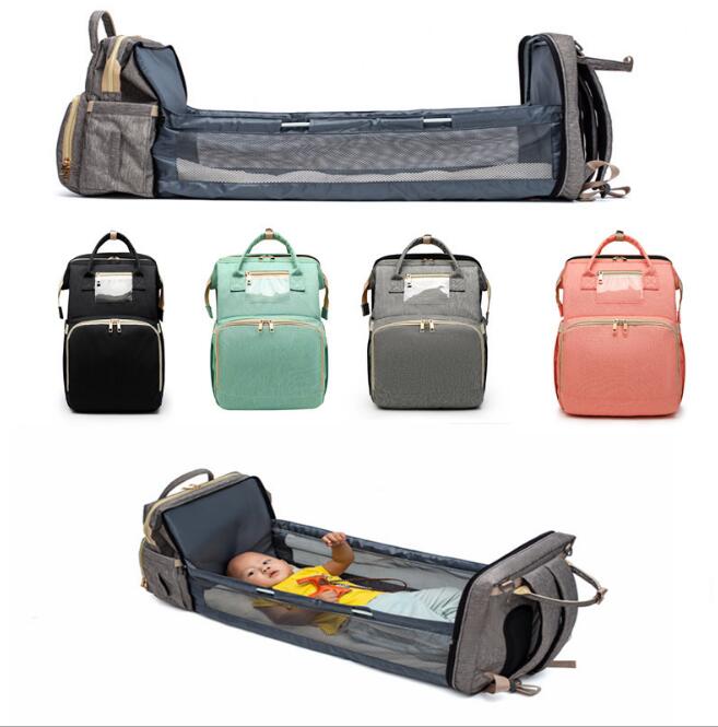 2in1 Multifunctional Baby folding bed Travel Portable Large Capacity Shoulder Mommy Folding Crib Bags - V.I.P Digital Presence