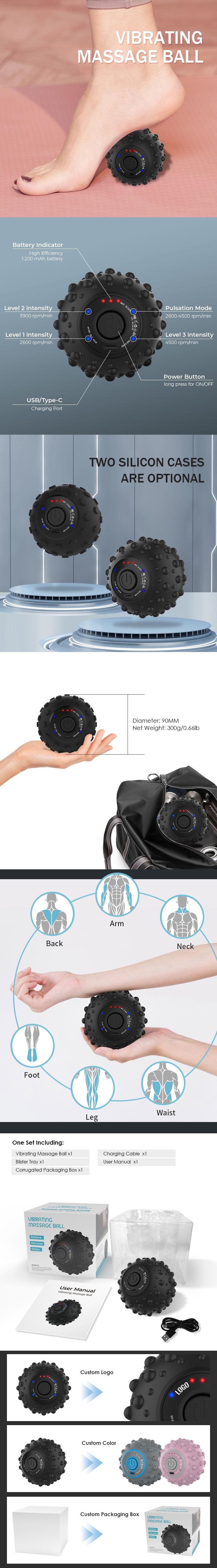 Waterproof Cheap Electronic Yoga Fitness Therapy Massage Ball with 4 Speeds Vibrating Massage Ball - V.I.P Digital Presence