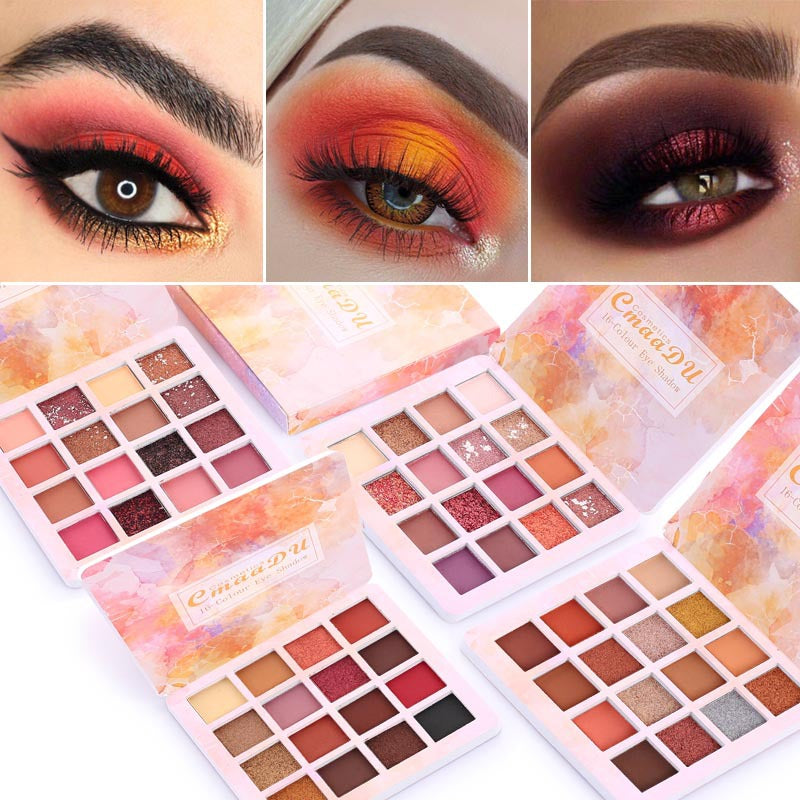 CmaaDu 16 Shades of Shiny Eyeshadow Makeup Matte and Metallic Waterproof Glitter - V.I.P Digital Presence