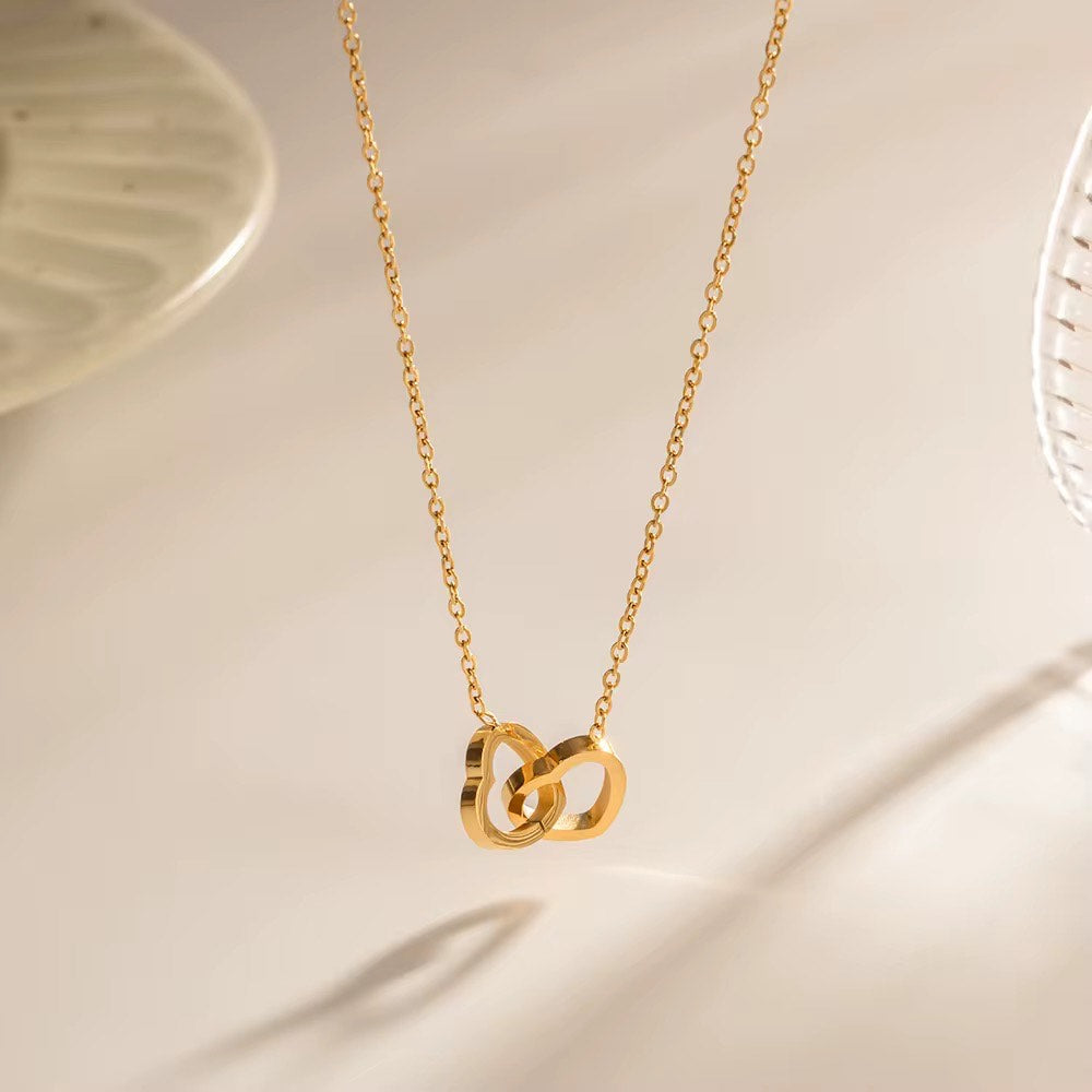 Double Heart Ring Necklace - V.I.P Digital Presence