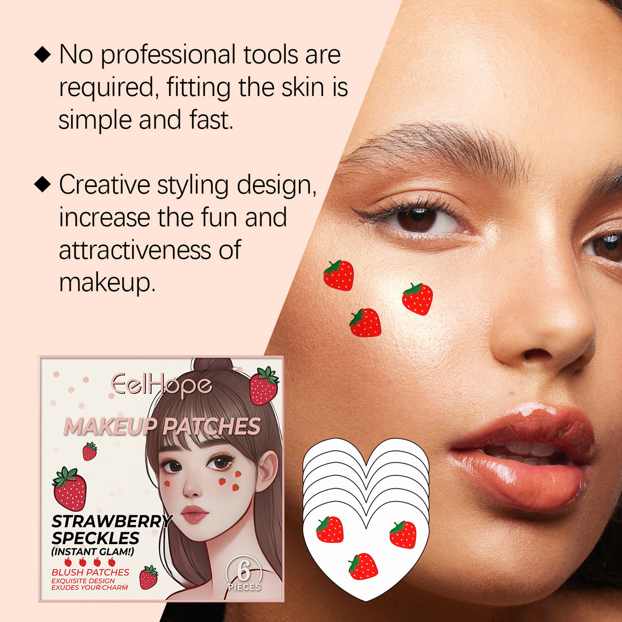 Strawberry Makeup Patch Pie Eye Makeup Patch Face Embellishment Patch Face Embellishment Strawberry Sticker - V.I.P Digital Presence
