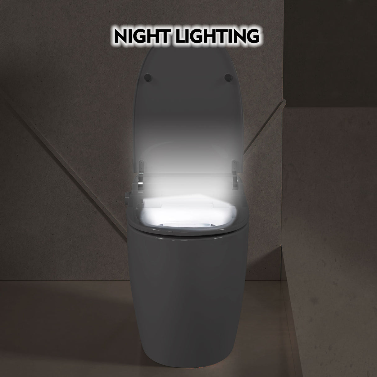 Heated seat intelligent toilet, integrated toilet, automatic flushing water tank toilet, with foot sensor flushing, white night - V.I.P Digital Presence