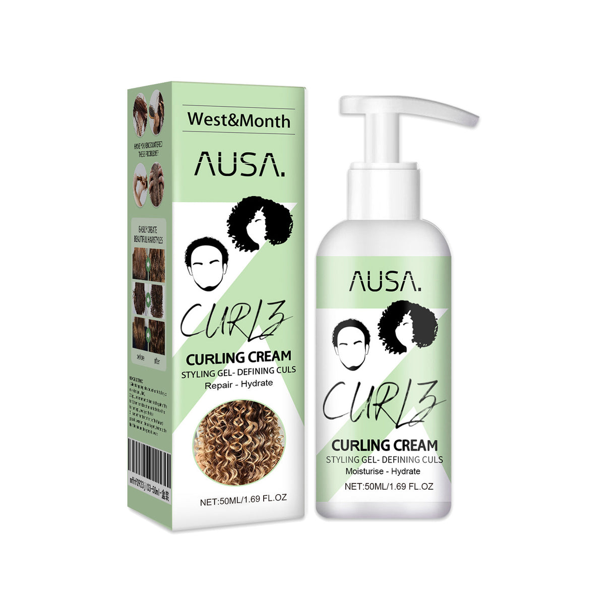 Curly Hair Elastin, Moisturizing Curly Hair Styling Fluffy Elastic Strong Hair Smoothing Frizz And Hair Care - V.I.P Digital Presence