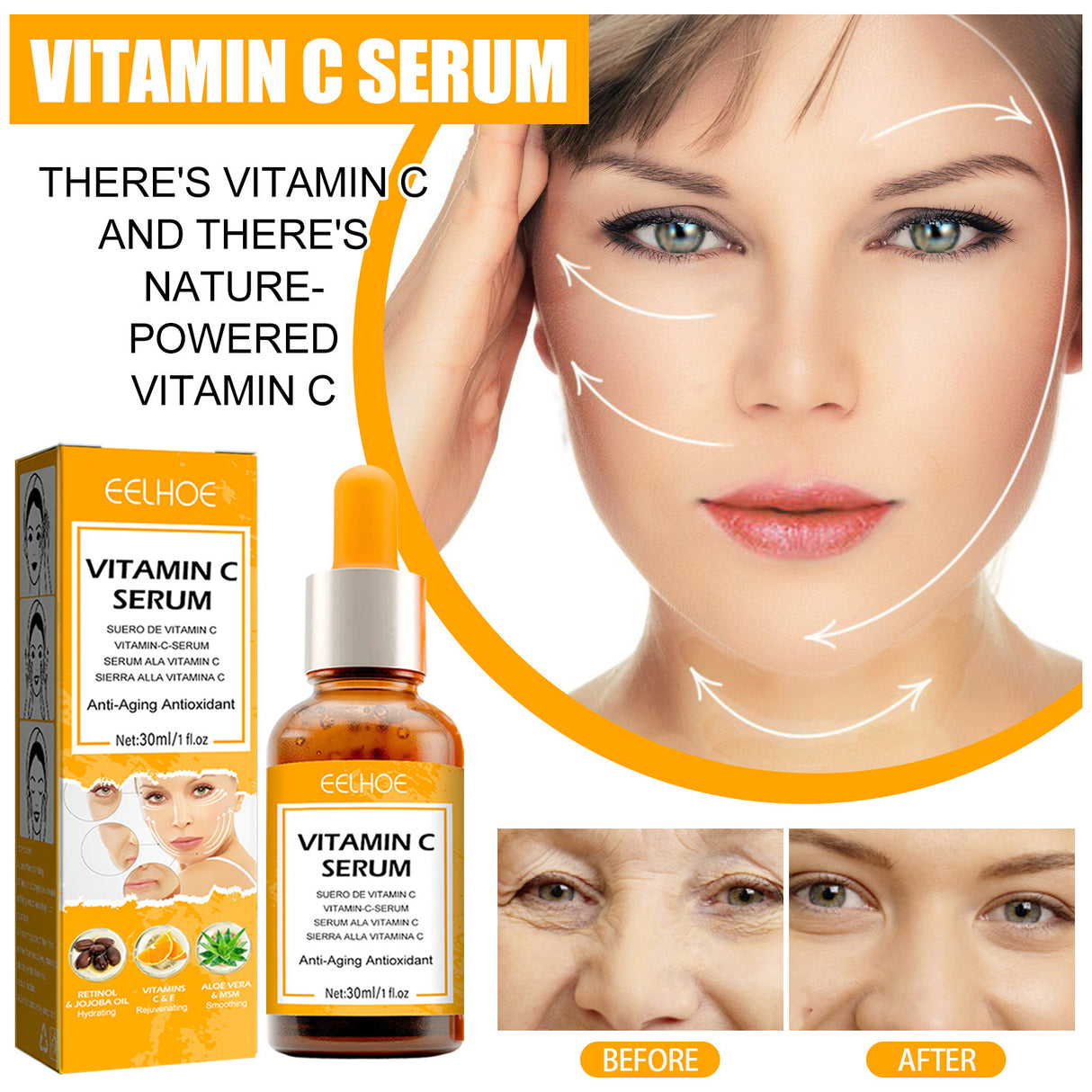 Vitamin C Anti-Aging Serum, Lighten Neck Lines And Facial Wrinkles, Firming And Tender Skin Anti-Wrinkle Serum - V.I.P Digital Presence