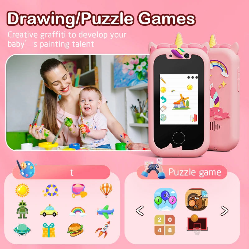 Kids Smart Phone Camera Toys Touchscreen Learning Toy for 3-12 Year Old Boys Girls Phone MP3 Player Christmas Birthday Gifts - V.I.P Digital Presence