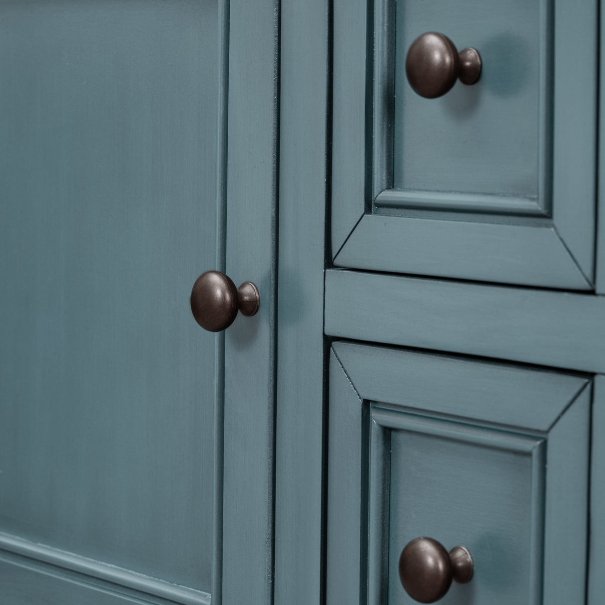 REXM Cambridge Series Spacious Storage Retro Console Desk with Four Small Drawers and Bottom Shelf - V.I.P Digital Presence