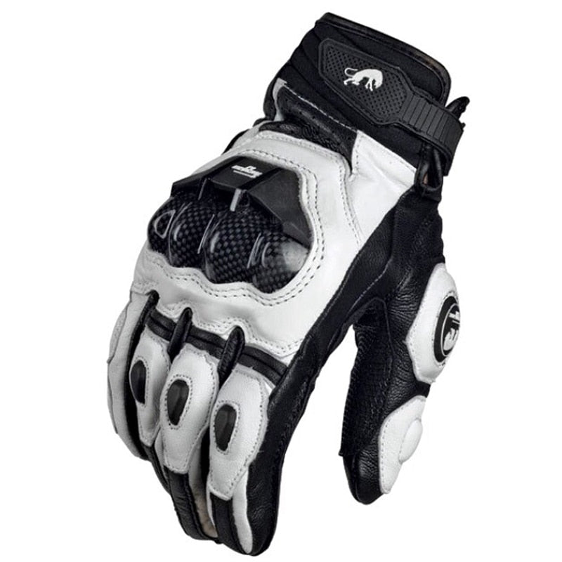 Motorcycle Gloves black Racing Genuine Leather Motorbike white Road Racing Team Glove men summer winter - V.I.P Digital Presence