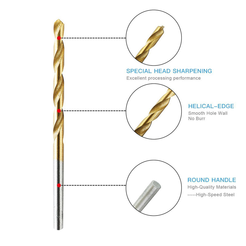 50Pcs Titanium Coated Drill Bits HSS High Speed Steel Drill Bits Set Tool High Quality Power Tools 1/1.5/2/2.5/3mm - V.I.P Digital Presence