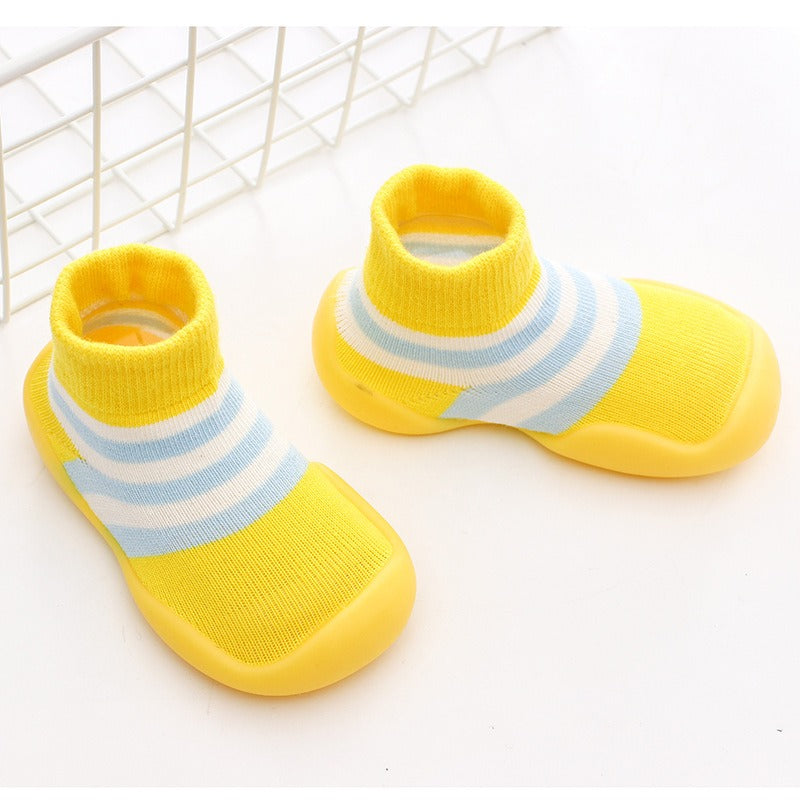 Autumn and Winter Baby Socks Silicone Anti slip Bottom Floor Socks Children's Shoes and Socks Cartoon Rainbow Strips Indoor Walking Shoes and Socks - V.I.P Digital Presence