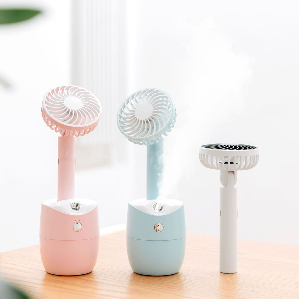 New Rotary Spray Fan USB Rechargeable Mini Humidifier Portable Silent Shaking Head Fan - V.I.P Digital Presence