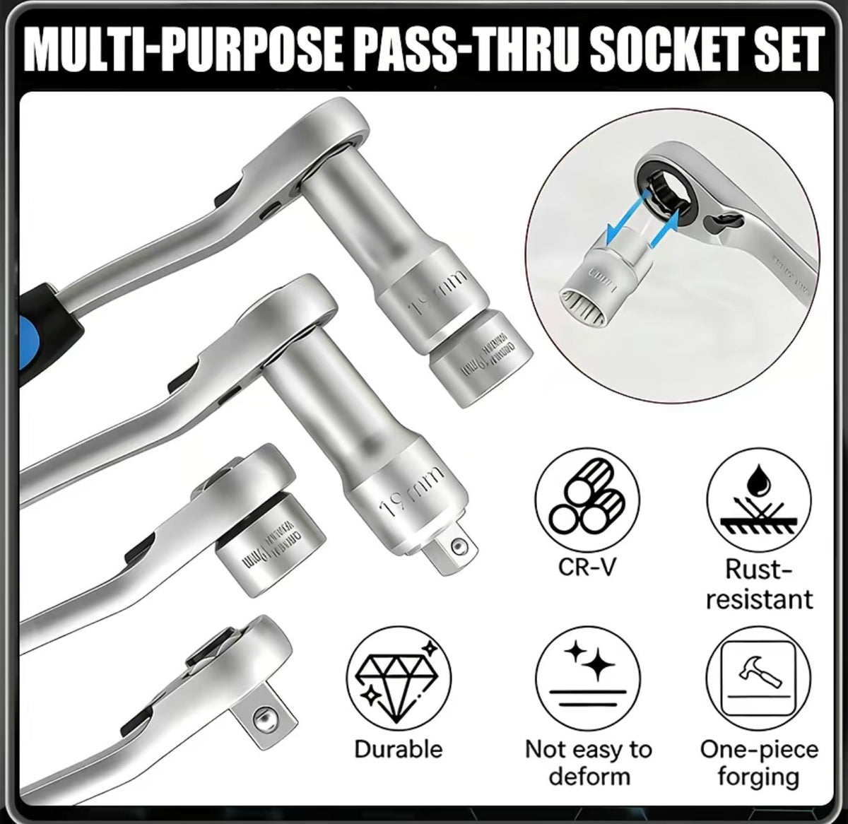 PassThru Ratchet Socket Set