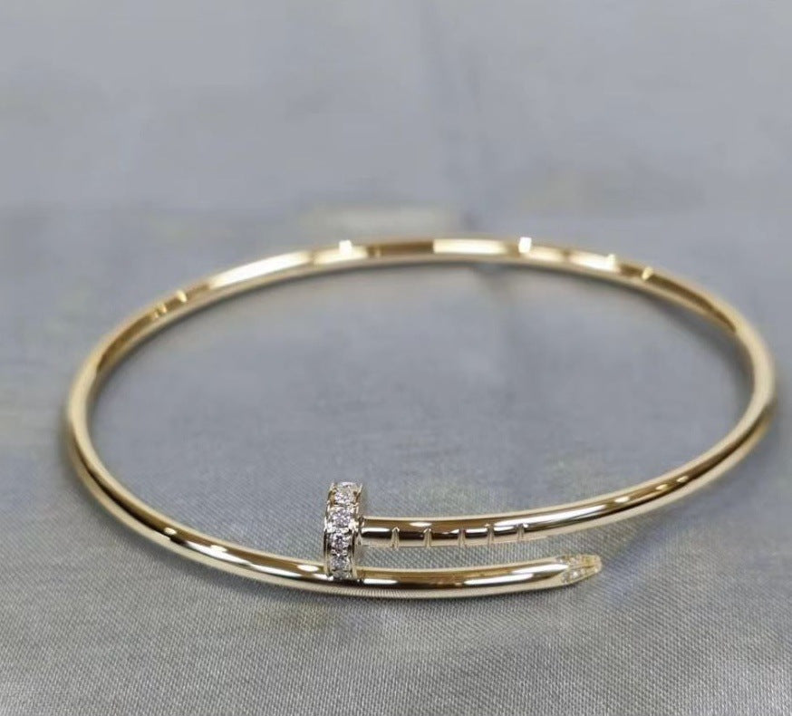 Precision Thick Plating Head and Tail Diamond Fashion Three-Circle Full Diamond Couple Bracelet - V.I.P Digital Presence