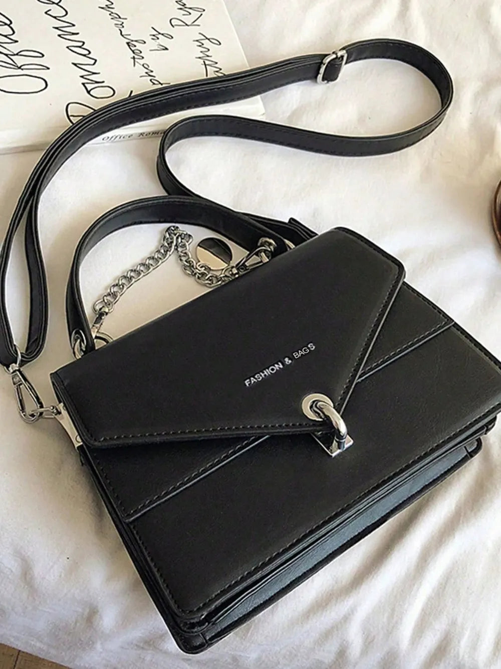 Chain PU Leather Detachable Shoulder Strap Handbag - V.I.P Digital Presence