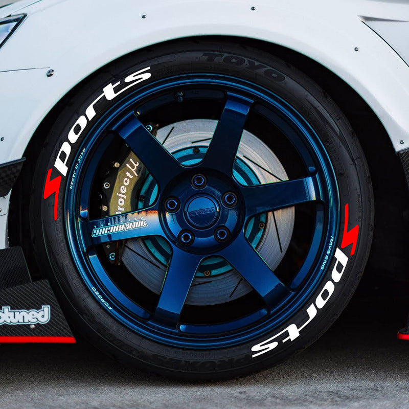 SPORTS series car tire letter sticker DIY sticker personalized modification sticker 3D three-dimensional all-in-ode tire sticker - V.I.P Digital Presence